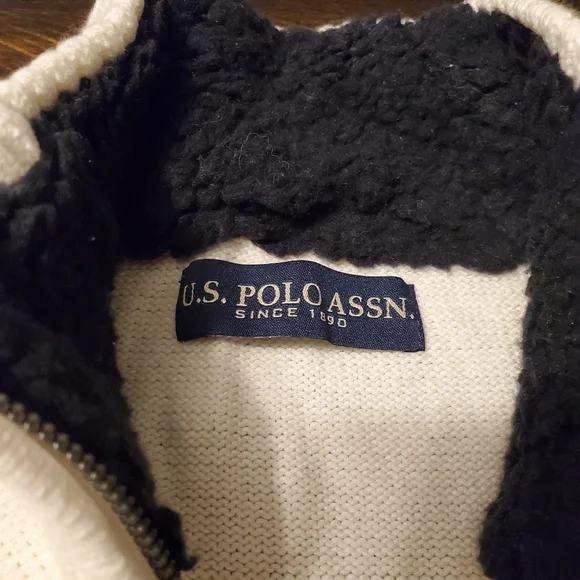 US Polo Assn Cotton Quarter Zip Pullover Sweater - Picture 4 of 5
